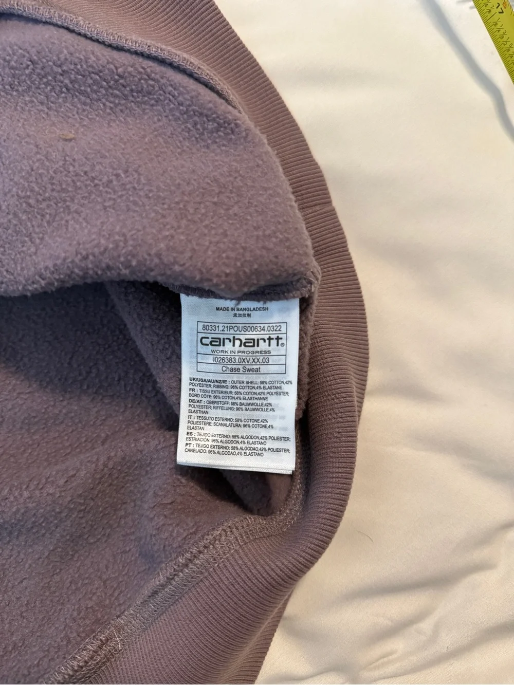 Carhartt WIP Men’s Chase Sweatshirt Pink misty thistle MEDIUM - Rare Color